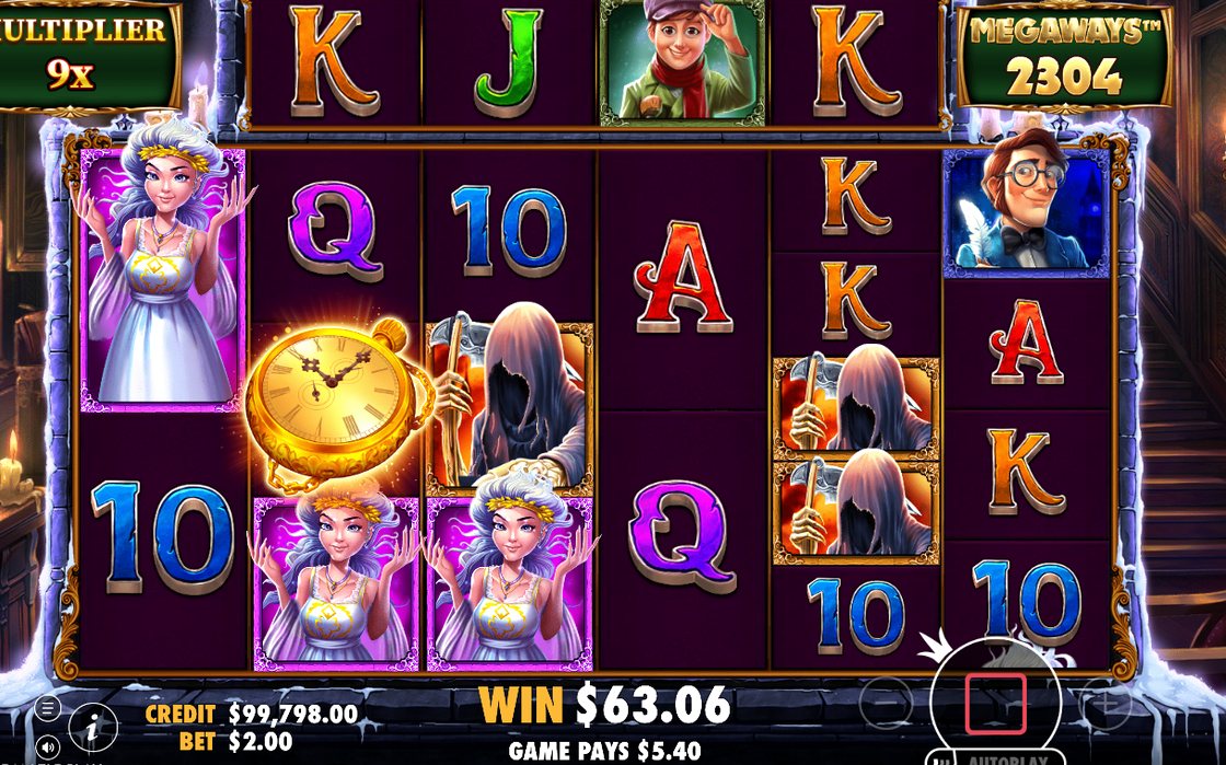 Free Spins-läget där kvarvarande spel och multiplikator visas